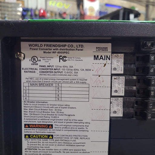 Used 55 AMP Converter WF-8955PEC - Young Farts RV Parts
