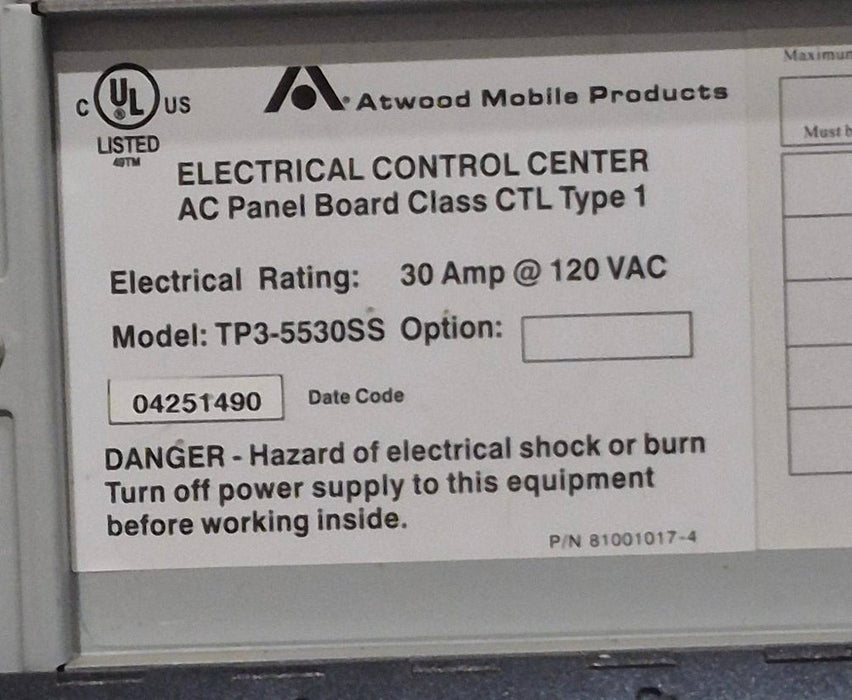 Used Atwood 30 AMP Converter - TP3-5530SS