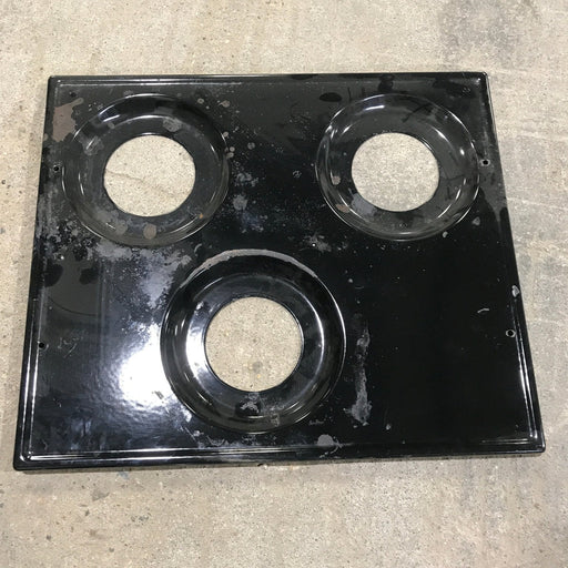 Used Atwood Wedgewood 3 - burner Main Top black 53082 - Young Farts RV Parts