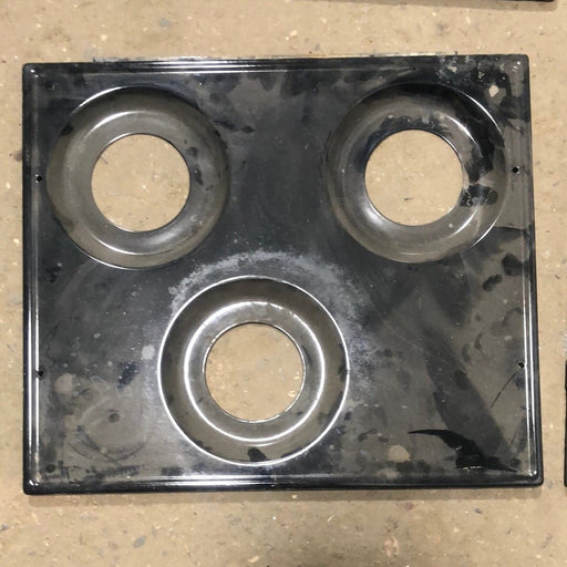 Used Atwood Wedgewood 3-burner Main Top black 53583 - Young Farts RV Parts