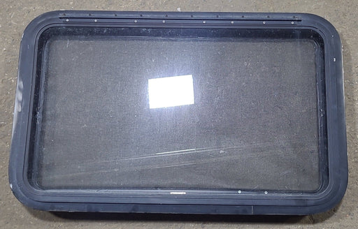 Used Black Radius Emergency Opening Window : 35 3/8" W x 21 3/8" H x 1 5/8" D - Young Farts RV Parts
