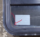 Used Black Radius Emergency Opening Window : 47 1/2" W x 35 1/4" H x 1 3/4" D - Young Farts RV Parts
