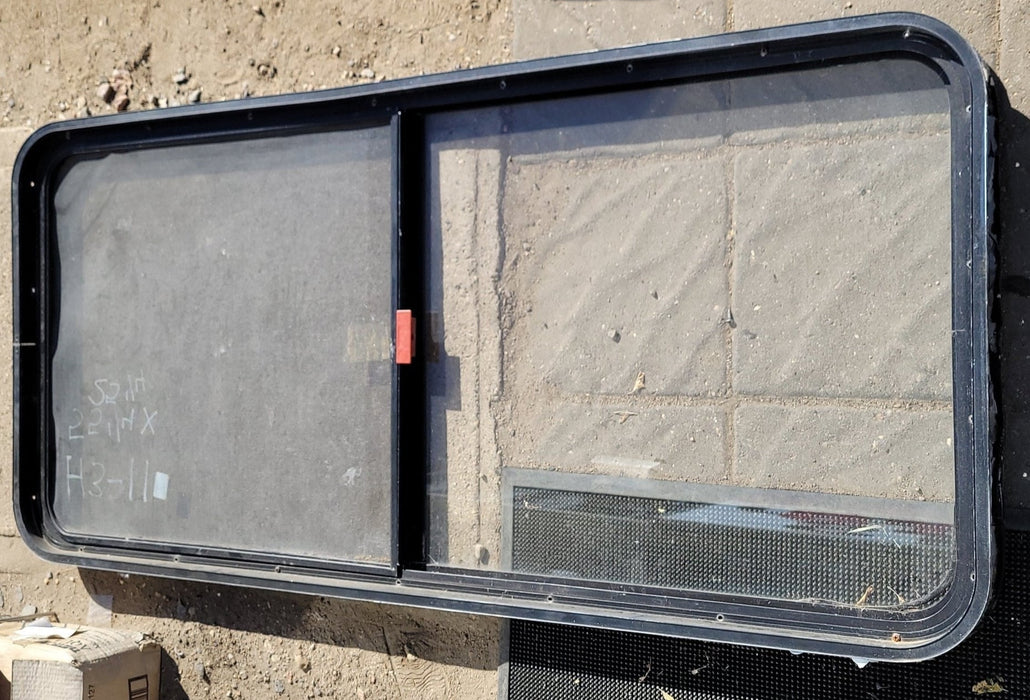 Used Black Radius Emergency Opening Window : 55 1/4 X 25 1/4 X 2" D - Young Farts RV Parts
