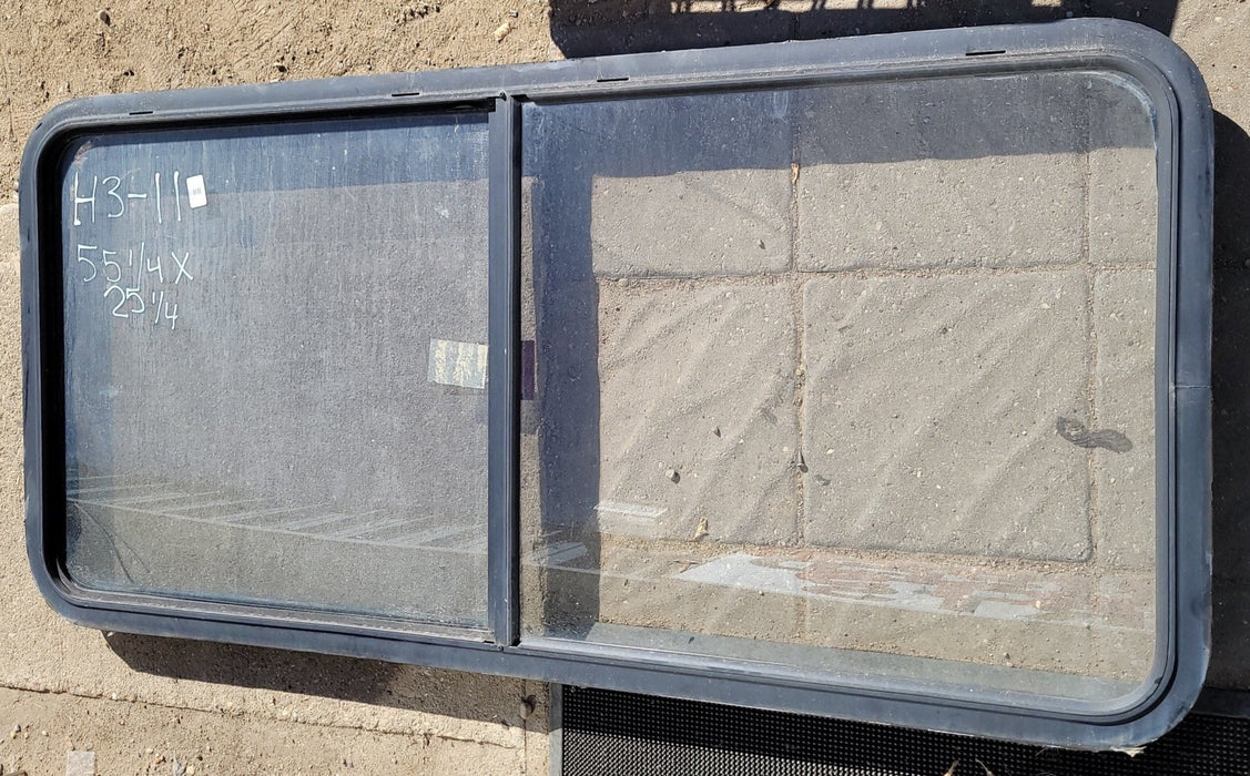 Used Black Radius Emergency Opening Window : 55 1/4 X 25 1/4 X 2" D - Young Farts RV Parts