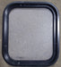 Used Black Radius Non Opening Window : 15 1/2" W x 17 3/4" H x 1 7/8" D - Young Farts RV Parts