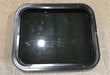 Used Black Radius Non Opening Window : 21 1/2" W x 17 1/2" H x 1 7/8" - Young Farts RV Parts
