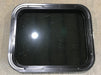 Used Black Radius Non Opening Window : 21 1/2" W x 17 1/2" H x 1 7/8" - Young Farts RV Parts