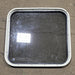 Used Black Radius Non-Opening Window : 23 1/4" W X 21 3/4" H X 1 3/8" D - Young Farts RV Parts