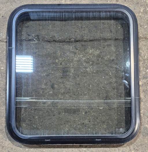 Used Black Radius Non Opening Window : 23 3/4" W x 26" H x 2" D - Young Farts RV Parts