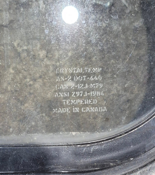 Used Black Radius Non Opening Window : 24 1/4" W x 16 3/4" H x 1 7/8" - Young Farts RV Parts