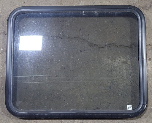 Used Black Radius Non Opening Window : 29 3/4" W x 23 3/4" H x 1 5/8" D - Young Farts RV Parts