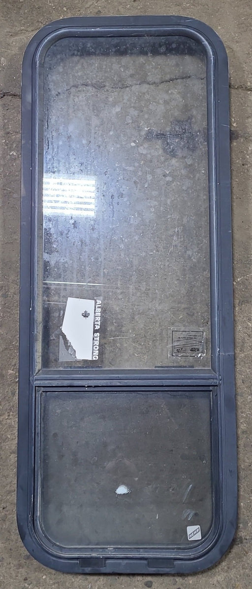 Used Black Radius Opening Window : 15" W x 41 3/4" H x 1 3/4" D - Young Farts RV Parts