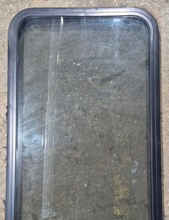 Used Black Radius Opening Window : 21 1/4" W x 47 1/4" H x 1 3/4" D - Young Farts RV Parts