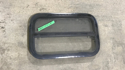 Used Black Radius Opening Window : 23 1/2" W X 14 1/2" H X 2" D - Young Farts RV Parts