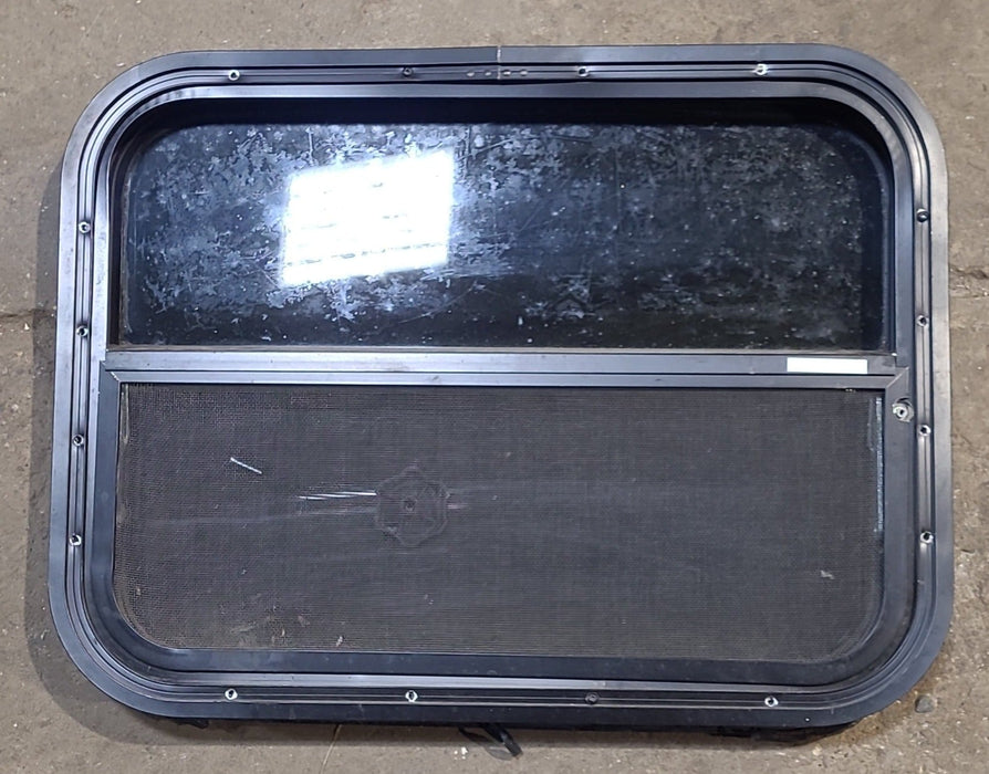 Used Black Radius Opening Window : 23 1/2" W x 17 1/2" H x 1 7/8" D