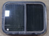 Used Black Radius Opening Window : 23 1/2" W x 17 1/2" H x 1 7/8" D - Young Farts RV Parts