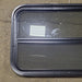 Used Black Radius Opening Window : 23 1/2" W x 19 1/2" H x 1 3/4" D - Young Farts RV Parts