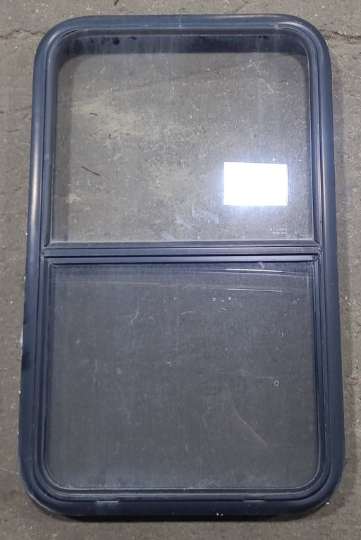 Used Black Radius Opening Window : 23 1/2" W x 39 1/4" H x 2" D - Young Farts RV Parts