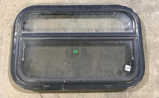 Used Black Radius Opening Window : 23 1/4" W X 14 1/2" H X 2" D - Young Farts RV Parts