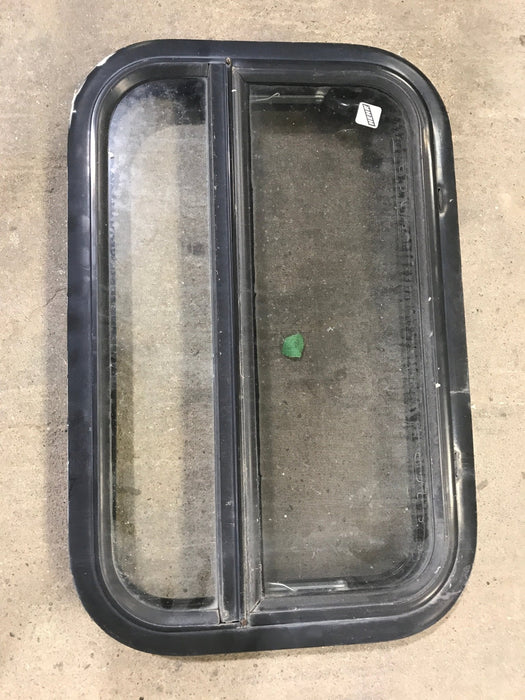 Used Black Radius Opening Window : 23 1/4" W X 14 1/2" H X 2" D - Young Farts RV Parts