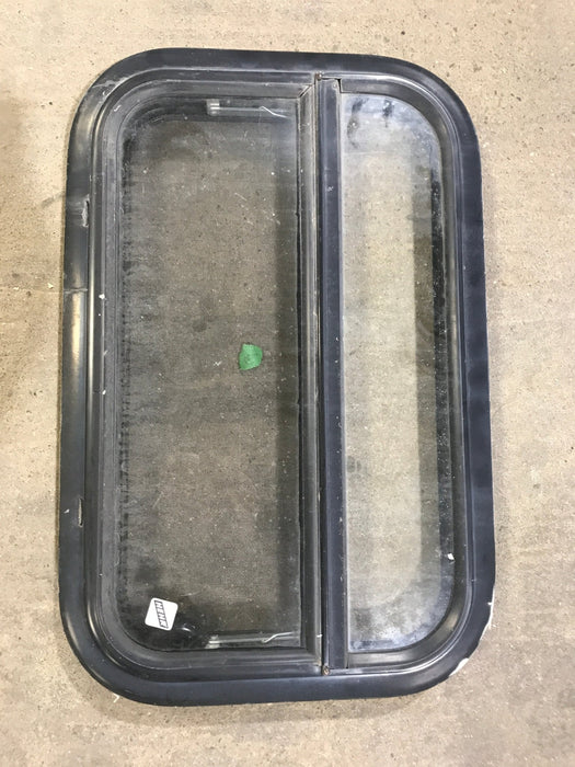 Used Black Radius Opening Window : 23 1/4" W X 14 1/2" H X 2" D - Young Farts RV Parts