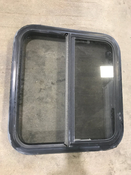 Used Black Radius Opening Window : 23 1/4" W x 21 1/4" H x 2" - Young Farts RV Parts