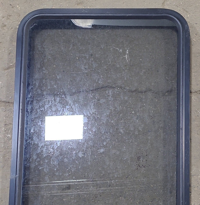 Used Black Radius Opening Window : 23" W x 47 1/4" H x 1 3/4" D - Young Farts RV Parts