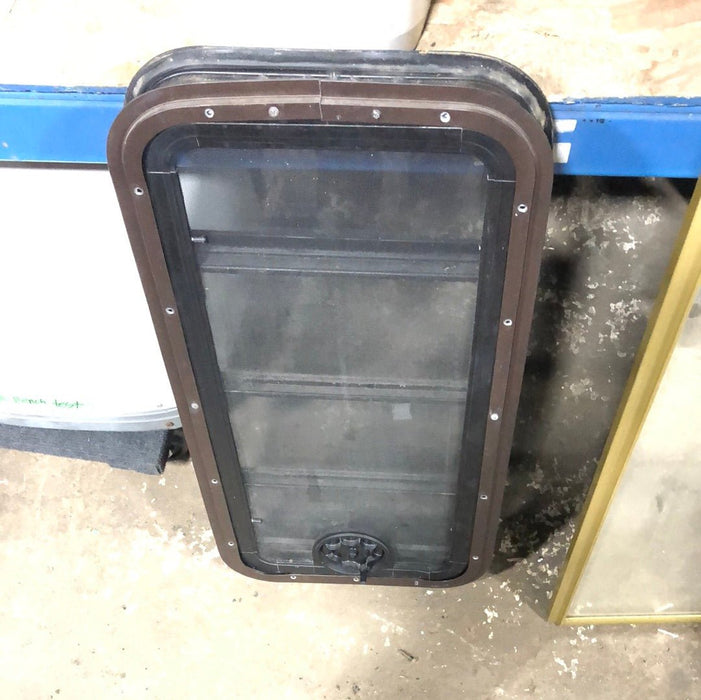 Used Black Radius Opening Window : 23 X 7 5/8 X 2" D - Young Farts RV Parts