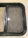 Used Black Radius Opening Window : 24 1/2" W x 19 1/4" H x 1 1/4" - Young Farts RV Parts