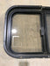 Used Black Radius Opening Window : 24 1/2" W x 19 1/4" H x 1 1/4" - Young Farts RV Parts