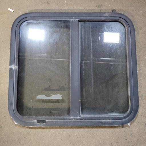 Used Black Radius Opening Window : 24 1/4" X 21 3/4" X 2" D - Young Farts RV Parts