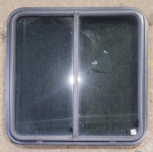 Used Black Radius Opening Window : 25 1/4" W x 24 3/4" H x 1 3/4" - Young Farts RV Parts