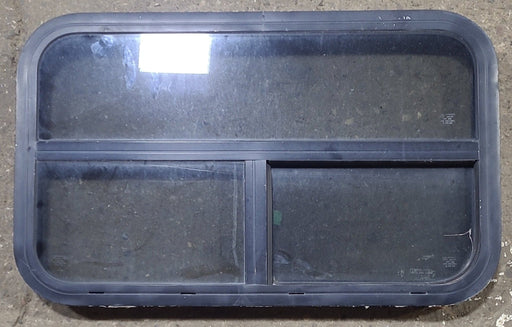 Used Black Radius Opening Window : 29 1/2" W x 17 1/2" H x 1 7/8" D - Young Farts RV Parts