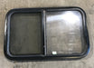 Used Black Radius Opening Window : 29 1/2" W x 17 1/2" H x 2" - Young Farts RV Parts