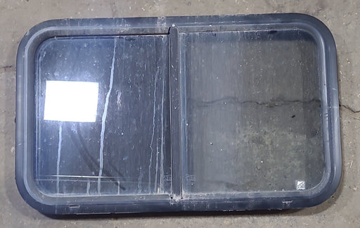 Used Black Radius Opening Window : 29 3/4" W x 17 3/4" H x 1 5/8" D - Young Farts RV Parts