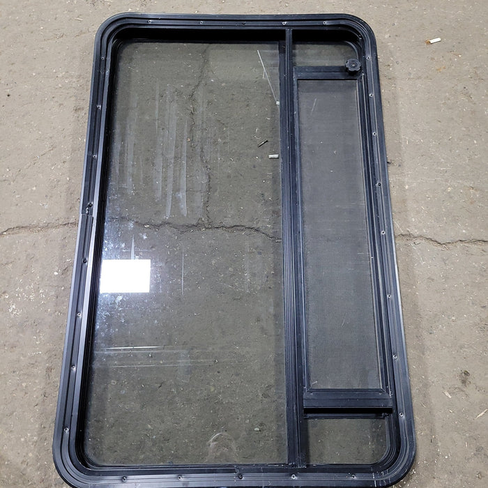 Used Black Radius Opening Window : 29 3/4" X 47 1/2" X 2" D - Young Farts RV Parts