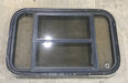 Used Black Radius Opening Window : 30 1/2" W x 18 3/4" H x 1 1/2" D - Young Farts RV Parts