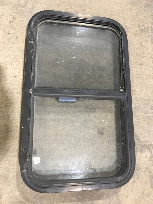 Used Black Radius Opening Window : 30 3/4" W X 18 1/2" H X 2" D - Young Farts RV Parts