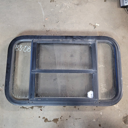 Used Black Radius Opening Window : 30 X 18 X 2" D - Young Farts RV Parts
