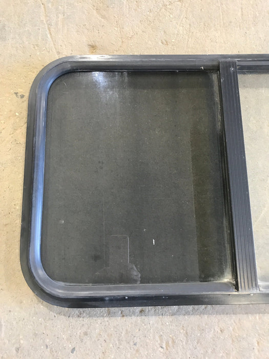 Used Black Radius Opening Window : 34" W x 19 3/4" H x 1 1/2" - Young Farts RV Parts