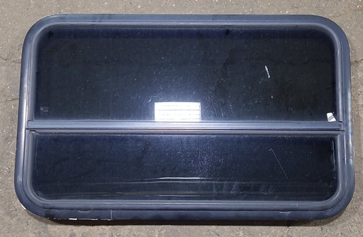 Used Black Radius Opening Window : 35 1/2" W x 21 1/2" H x 1 1/8" D - Young Farts RV Parts