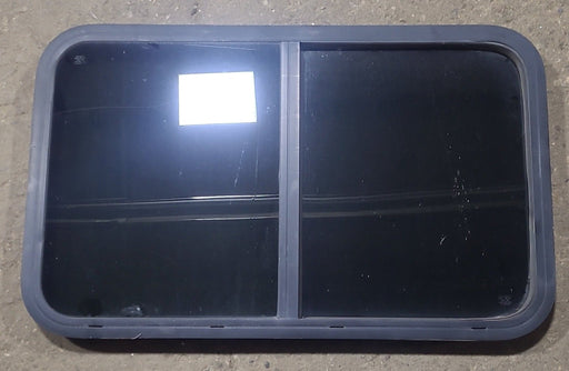 Used Black Radius Opening Window : 35 1/2" W x 21 1/2" H x 1 5/8" D - Young Farts RV Parts
