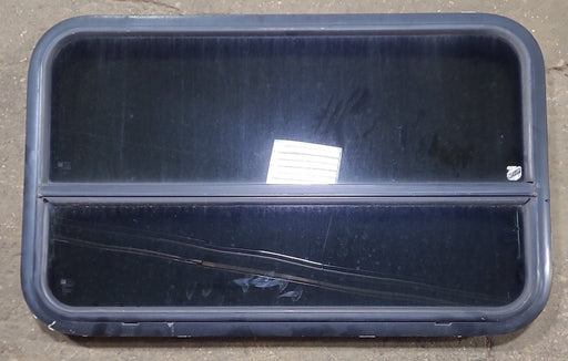 Used Black Radius Opening Window : 35 1/2" W x 21 1/2" H x 1 7/8" D - Young Farts RV Parts