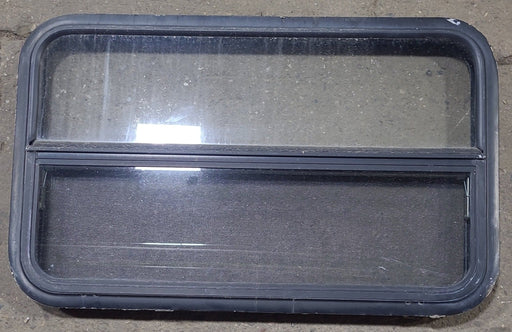 Used Black Radius Opening Window : 35 1/2" W x 21 1/2" H x 2" D - Young Farts RV Parts