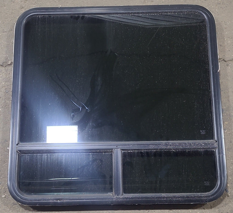 Used Black Radius Opening Window : 35 1/2" W x 35 1/2" H x 2" D - Young Farts RV Parts