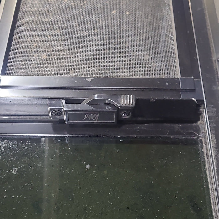 Used Black Radius Opening Window : 35 1/2" W x 35 1/2" H x 2" D - Young Farts RV Parts