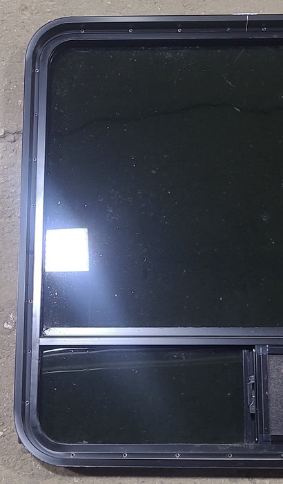 Used Black Radius Opening Window : 35 1/2" W x 35 1/2" H x 2" D - Young Farts RV Parts