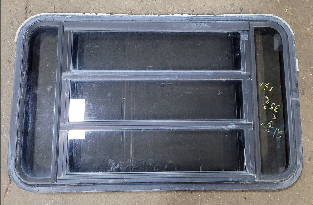 Used Black Radius Opening Window : 35 1/4" X 21 1/4" X 1 7/8" D - Young Farts RV Parts