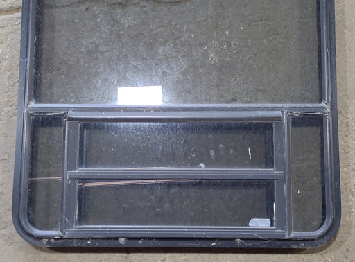Used Black Radius Opening Window : 35" W x 41 1/4" H x 1 3/4" D - Young Farts RV Parts