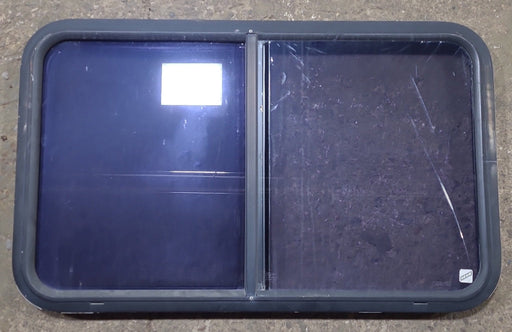 Used Black Radius Opening Window : 36 1/2" W x 21 3/4" H x 1 3/4" D - Young Farts RV Parts